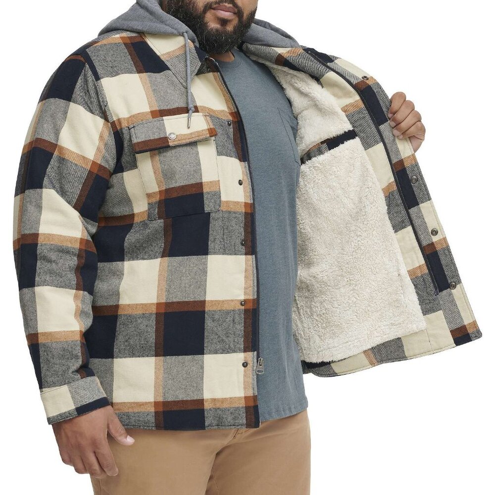 Levi's Plaid Sherpa Lined Hooded Shirt Jacket 3XL